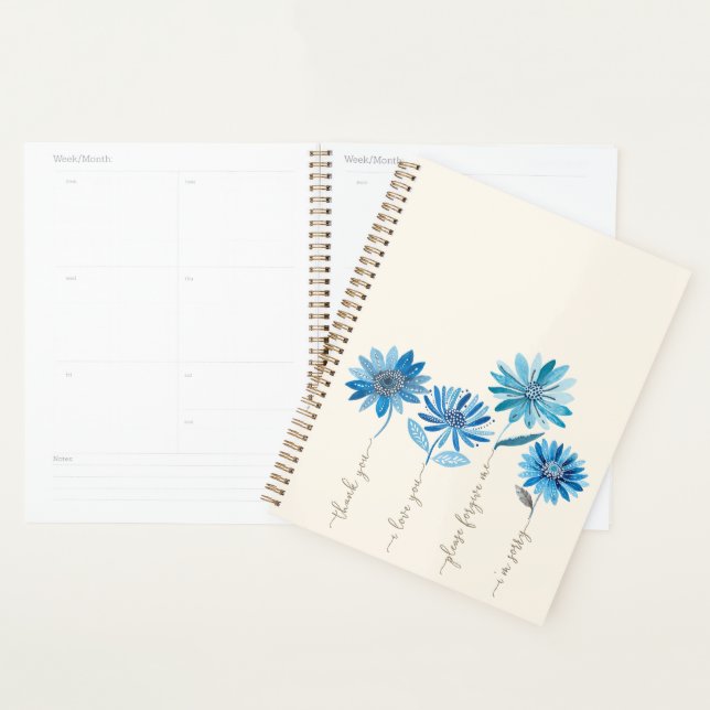 Ho'oponopono & Bohemian Blue Flowers  Planner (Display)