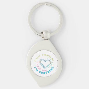 Ho'oponopono Healing Mantra – Light Blue Spiritual Keychain