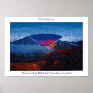 Hooponopono Indigo Bowl Poster
