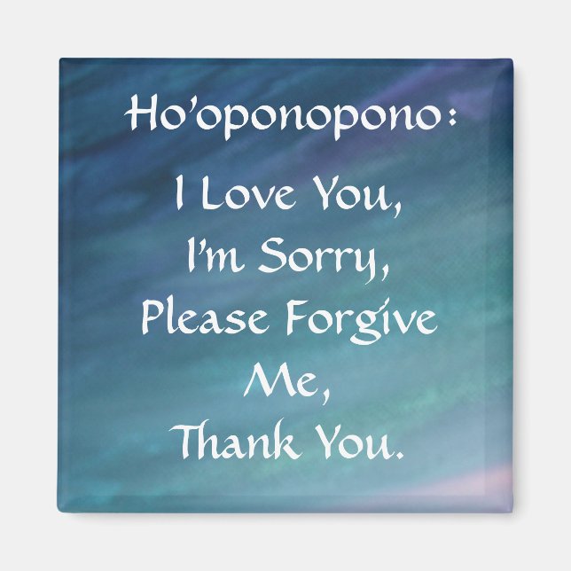 Ho'oponopono magnet-blue magnet (Front)