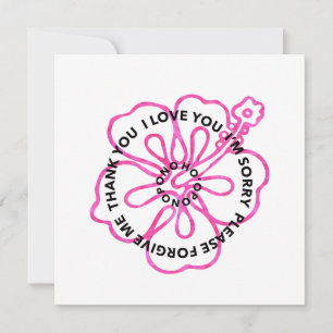 Ho'oponopono Prayer I LOVE YOU I'M SORRY FORGIVE  Card