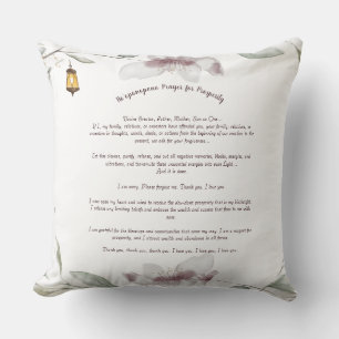 Ho'oponopono Prayer  - Peace & Prosperity Throw Pillow