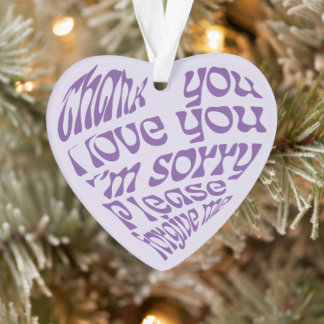 Ho'oponopono Texte en forme de coeur violet