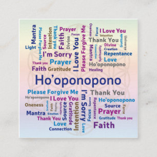 Ho'oponopono Word Cloud - Mantra - Self Love Square Business Card