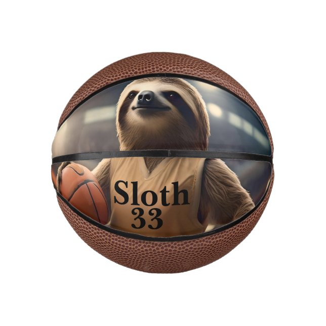 Hoops and Hangs: The Slam Dunking Sloth, Mini Basketball (Front)