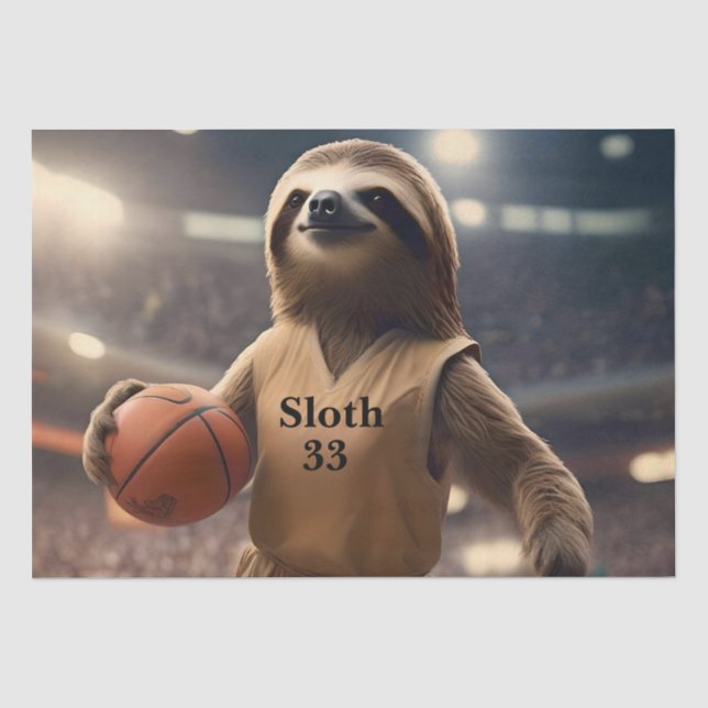 Hoops and Hangs: The Slam Dunking Sloth, Tissue Paper (Front)