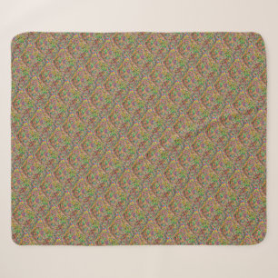 Hoops art design mixed colours jingle jangle sherpa blanket