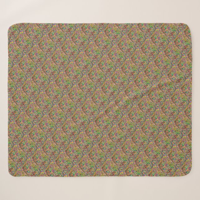 Hoops art design mixed colours jingle jangle       sherpa blanket (Front (Horizontal))