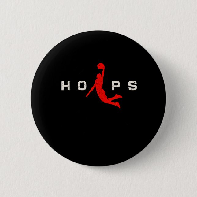 Hoops - Basball 2 Inch Round Button (Front)