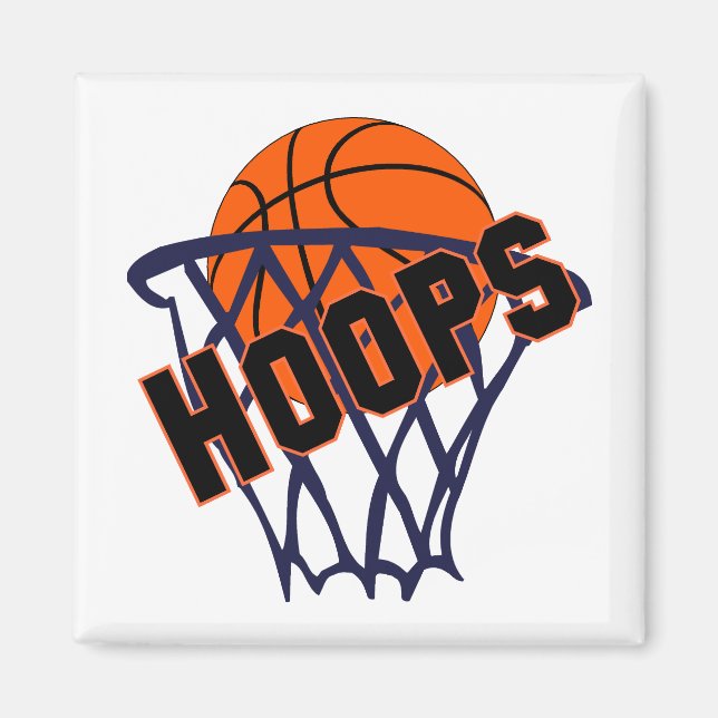 Hoops Basketball & Réfrigérateur Net Magnet (Devant)