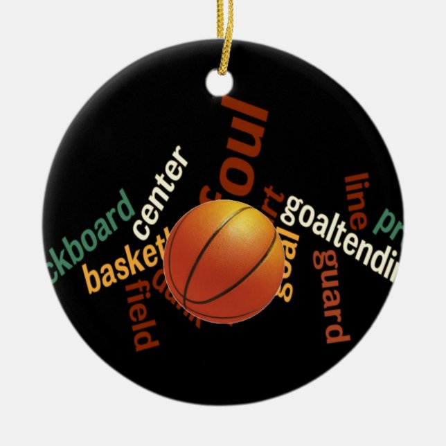 Hoops Basketball Sport Fanatics.jpg Ceramic Ornament (Front)