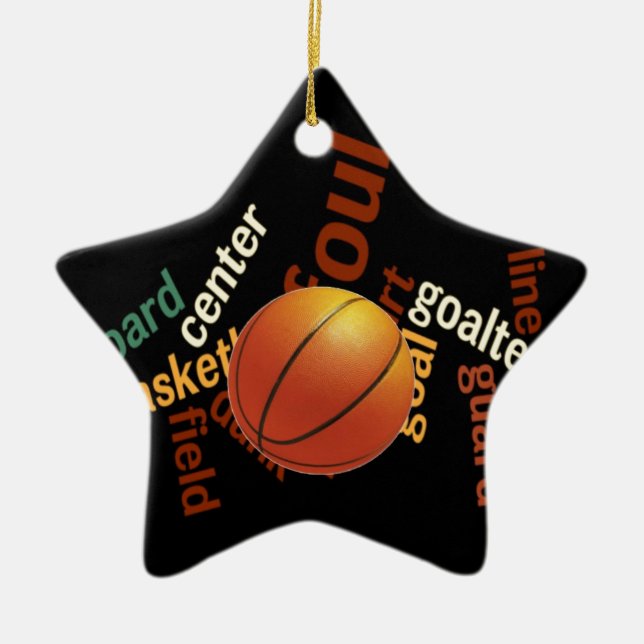 Hoops Basketball Sport Fanatics.jpg Ceramic Ornament (Front)