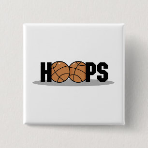 Hoops Basketball T-shirts and Gifts 2 Inch Square Button