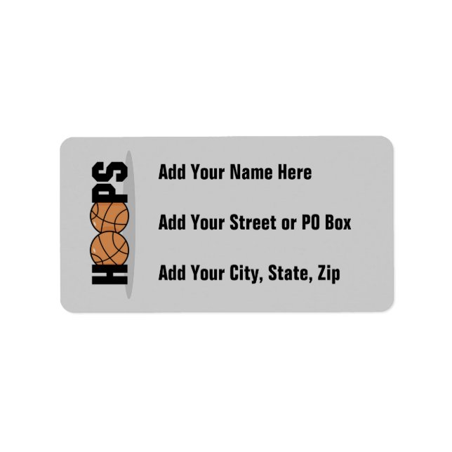 Hoops Basketball T-shirts and Gifts Label (Front)