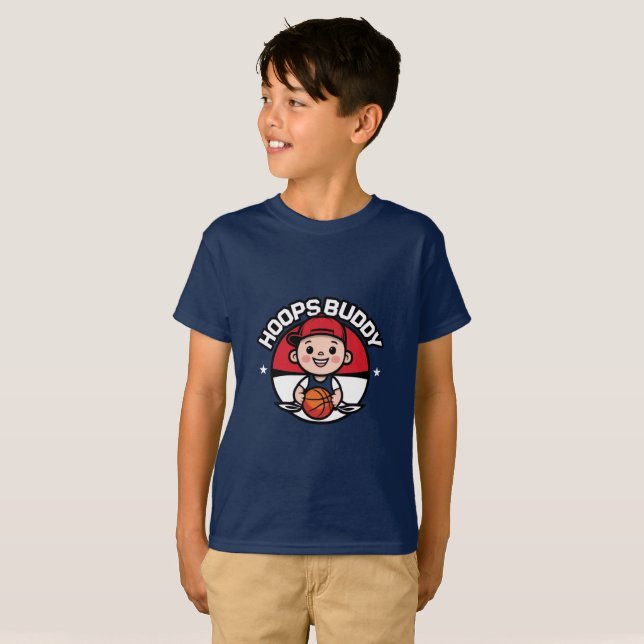 Hoops Buddy Basketball T-Shirt  (Front Full)
