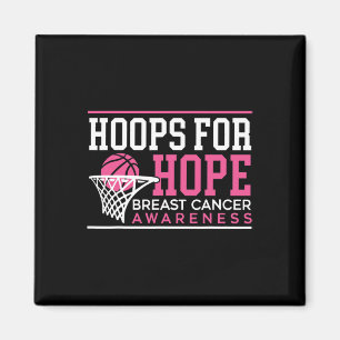 Hoops For Hope Basketball Player Breast Cancer Awa Magnet