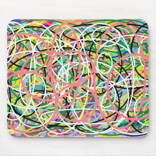 hoops multi coloured patterns mouse pad (Front)