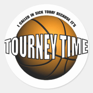 HOOPS-TOURNEY TIME CLASSIC ROUND STICKER