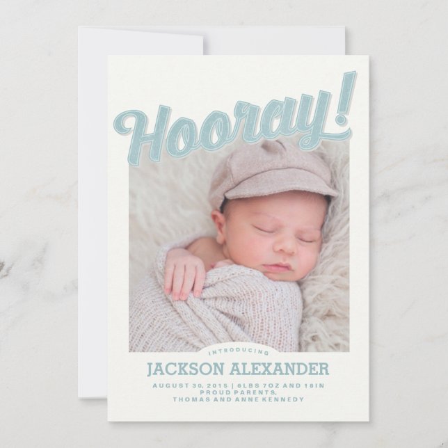 Hooray Baby Faire-part (Devant)