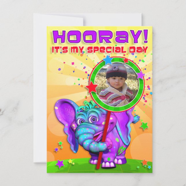 Hooray! Birthday Invite with "The GiggleBellies" (Front)