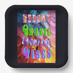 Hooray Brazil Carnival Vibes Paper Plate