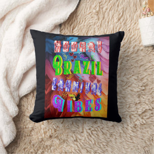 Hooray Brazil Carnival Vibes Throw Pillow