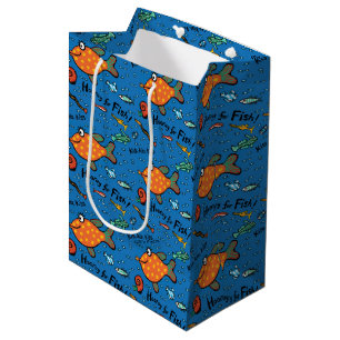 Hooray For Fish Pattern Medium Gift Bag