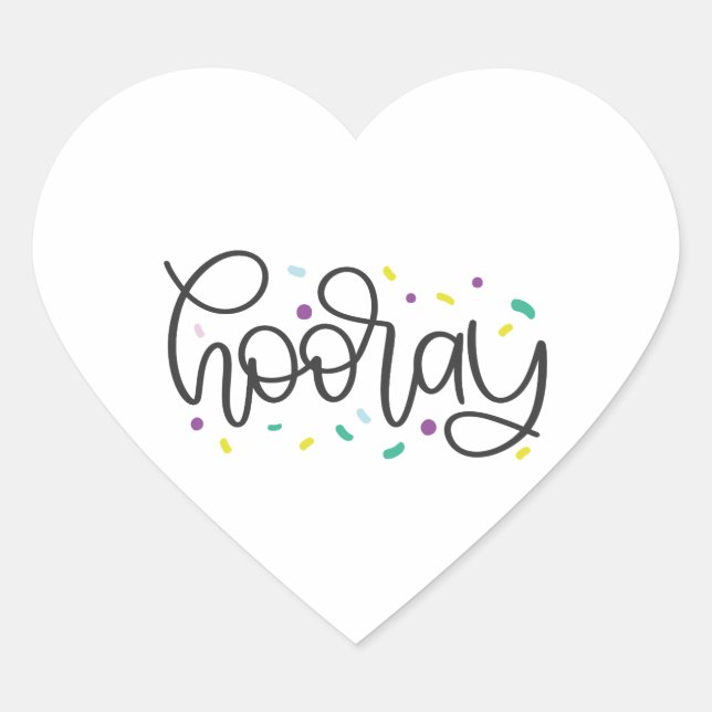 hooray heart sticker (Front)