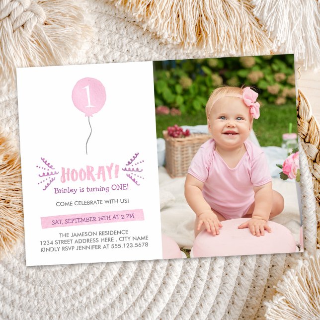 Hooray | Photo Invitation de fête d'anniversaire | (Créateur téléchargé)