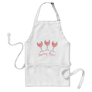 Hooray, Rosé! Blush Pink Rose Glass of Wine Winery Standard Apron