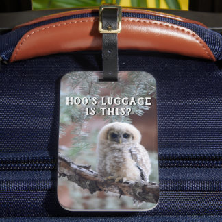 Hoo's Luggage? Mexican Spotted Owl Luggage Tag