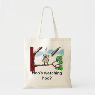 Hoo's watching hoo? tote bag