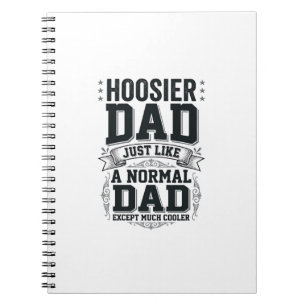 Hoosier Dad Vintage Engraving Quote Shirt Design_1 Notebook