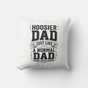 Hoosier Dad Vintage Engraving Quote Shirt Design_1 Throw Pillow