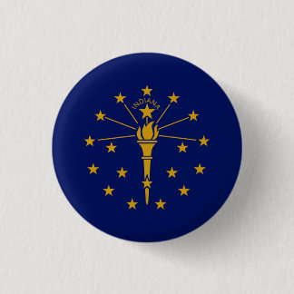 Hoosier Flag, Flag of Indiana 1 Inch Round Button