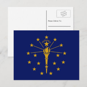 Hoosier Flag, Flag of Indiana Postcard
