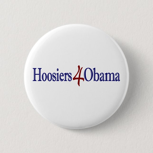 Hoosiers 4 Obama 2 Inch Round Button (Front)