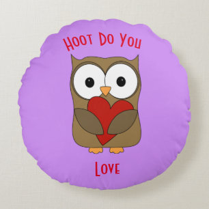 Hoot Do You Love Round Pillow