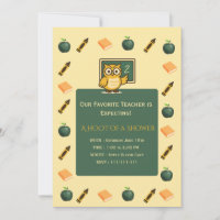 Hoot of a Shower Teacher Baby Invite