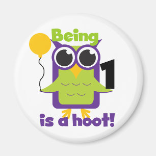 Hoot Owl 1st Birthday T-shirts and Gifts Magnet