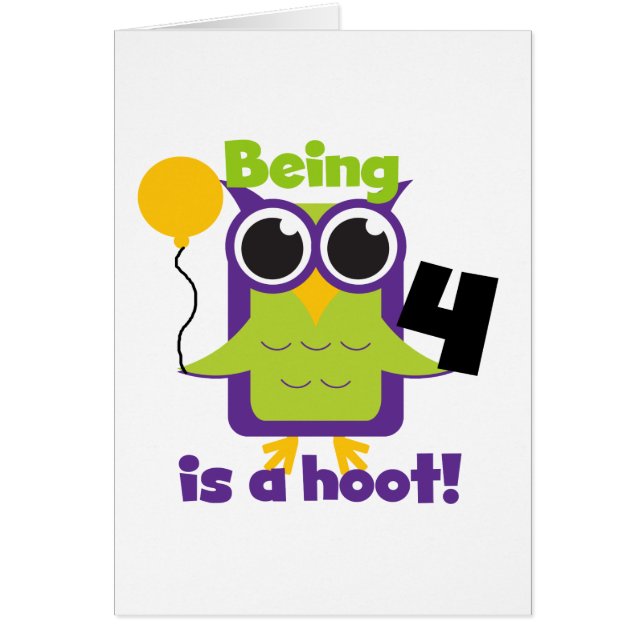 Hoot Owl 4th Birthday T-shirts and Gifts (Front)