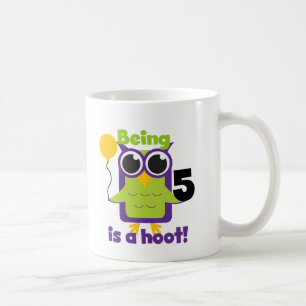 Hoot Owl 5th Birthday T-shirts and Gifts Coffee Mug