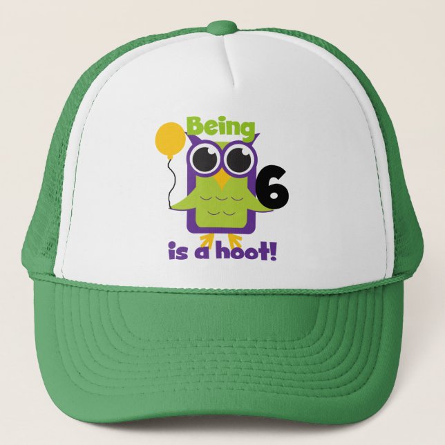 Hoot Owl 6th Birthday T-shirts and Gifts Trucker Hat (Front)