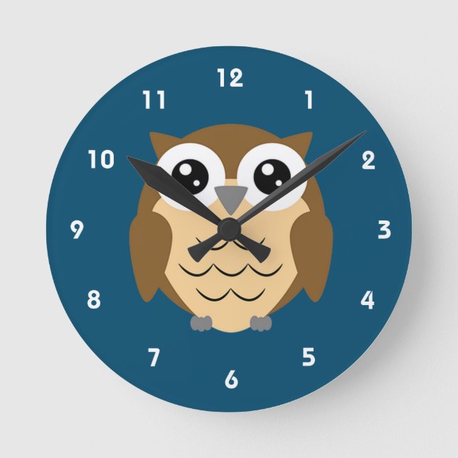 Hoot Owl Design  Round Clock (Front)