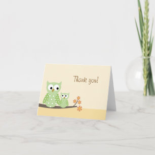 Hoot Owl Folded Thank you note card