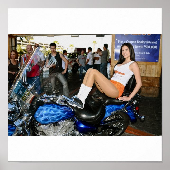 Hooters Girl on Bike Poster (Front)