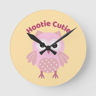 Hootie Cutie Pink Owl Wall Clock