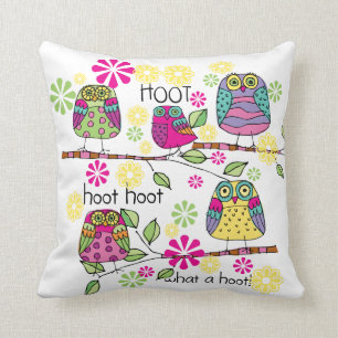Hootie Owl Throw Pillow