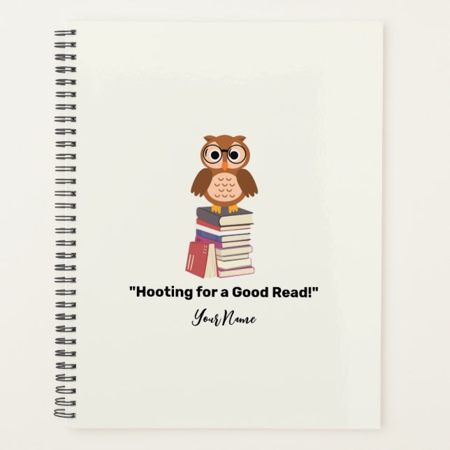 "Hooting for a Good Read!" Book lover Planner (Front)