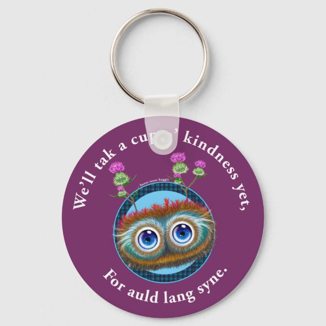 Hoots Toots Haggis. Auld Lang Syne. Keychain (Front)